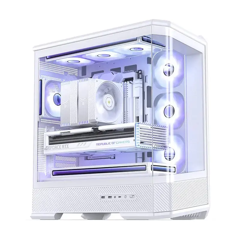 Computer Case Jonsbo D400 Midi Tower ATX Tempered Glass - White