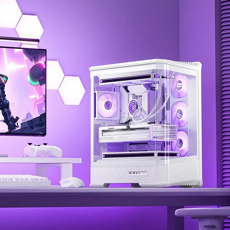 Computer Case Jonsbo D400 Midi Tower ATX Tempered Glass - White