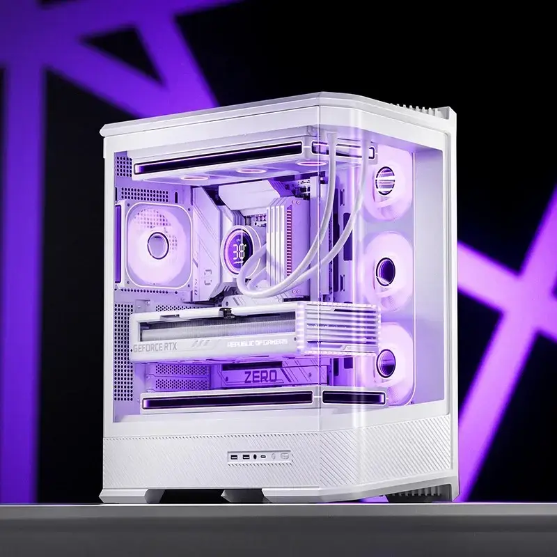 Computer Case Jonsbo D400 Midi Tower ATX Tempered Glass - White