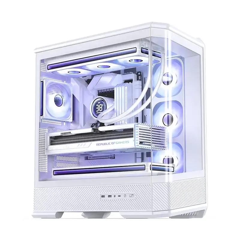 Computer Case Jonsbo D400 Midi Tower ATX Tempered Glass - White