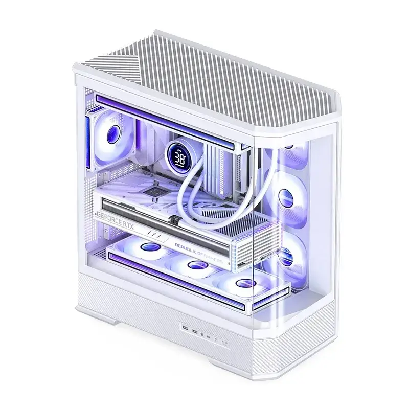 Computer Case Jonsbo D400 Midi Tower ATX Tempered Glass - White