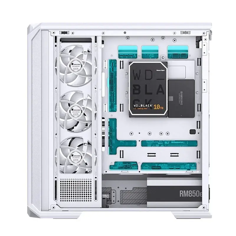 Computer Case Jonsbo D400 Midi Tower ATX Tempered Glass - White