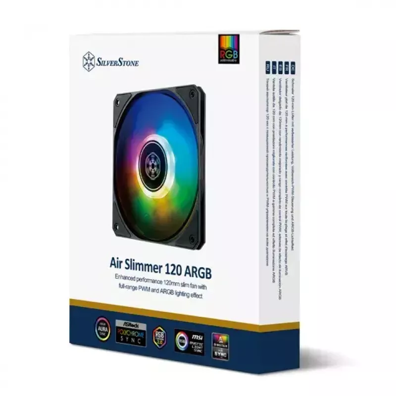Air cooler Silverstone Air Slimmer 120 12 cm Black Transparent