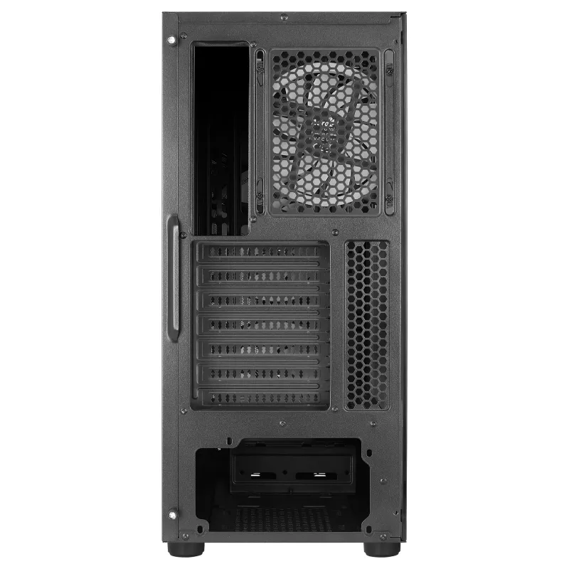 Aerocool SCAPEBKV3 Gaming ATX Case Front RGB LED Tempered Glass 3x ARGB Fans Black