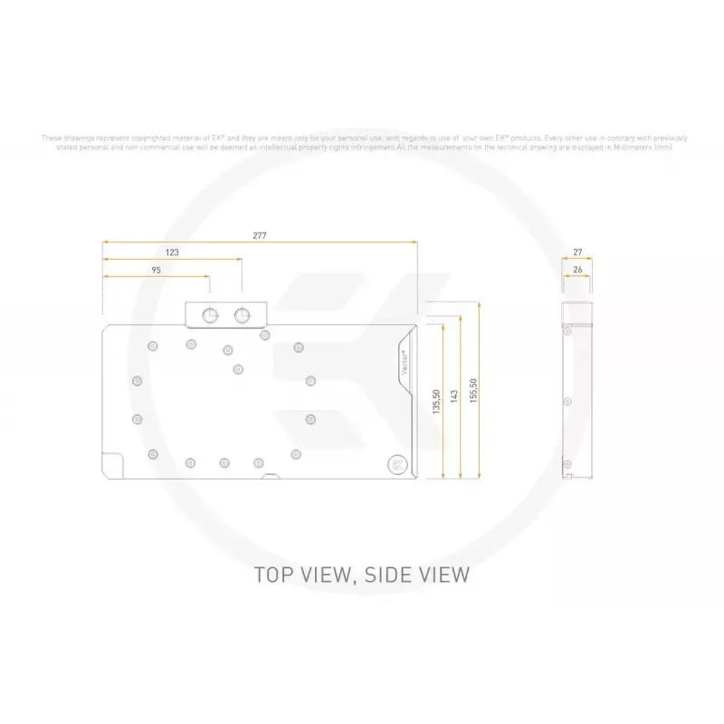GPU water block ek water blocks EK-Quantum Vector3 Astral RTX 5090 D-RGB Acrylic