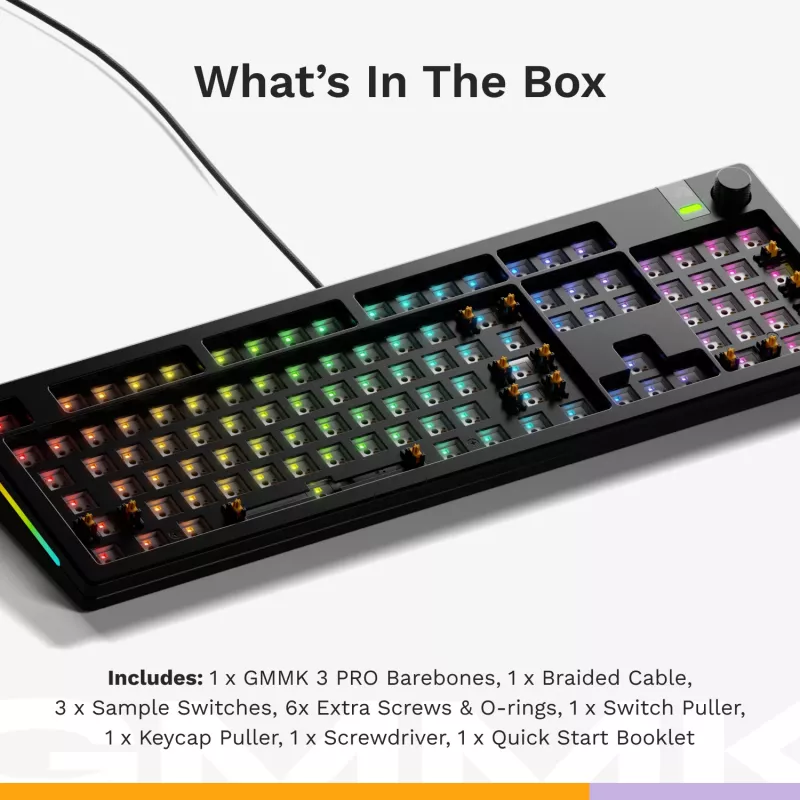 Glorious PC Gaming Race GMMK 3 PRO Barebones Keyboard Full-size USB RGB LED