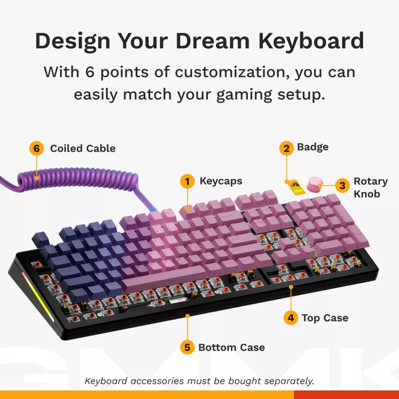 Glorious PC Gaming Race GMMK 3 PRO Barebones Keyboard Full-size USB RGB LED