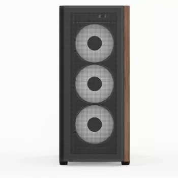 Aerocool D501A Midi Tower Black, Wood