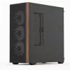 Aerocool D501A Midi Tower Black, Wood