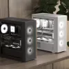Aerocool D501A Midi Tower Black, Wood