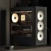Aerocool D501A Midi Tower Black, Wood
