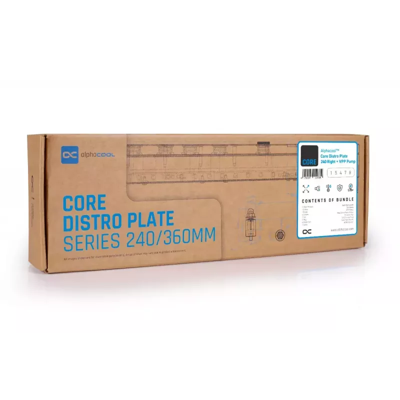 Pump & reservoir Alphacool Core Distro Plate Black Transparent Acrylic Aluminium Ceramic Synthetic