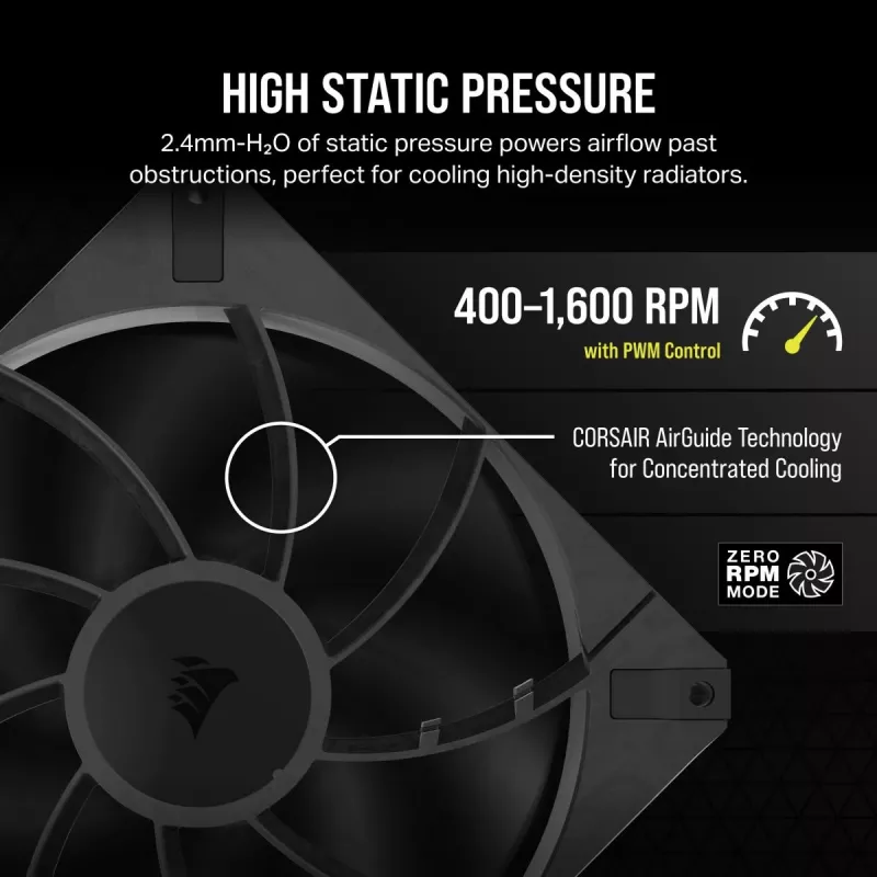 CORSAIR Fan - Rs Series Rs140 Max 140mm Single Pack