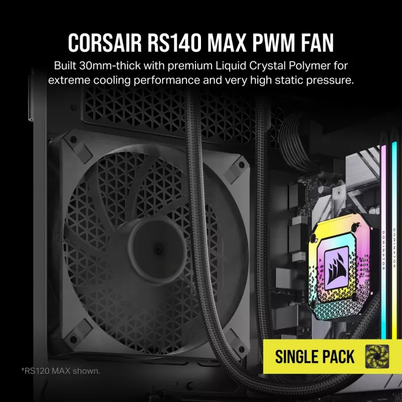 CORSAIR Fan - Rs Series Rs140 Max 140mm Single Pack