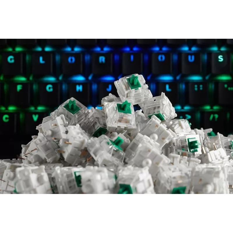 Glorious Gaming Gateron Green Switches - Linear Silent, Green, 120 pc(s), Gateron, Glorious PC Gaming Race GMMK, China