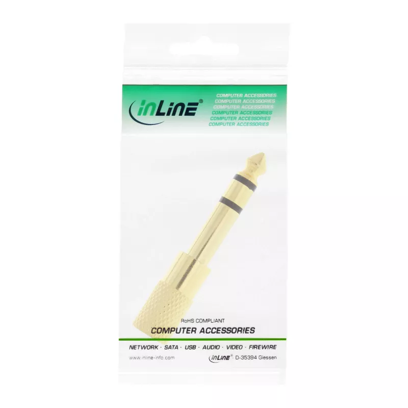 InLine Audio Adapter 6.3mm male / 3.5mm female Stereo gold plated metal