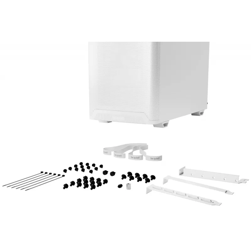 PC case be quiet! PURE BASE 501 Airflow Midi Tower White — ATX, 3×140mm front, 1×140mm rear, 5×2.5 inch, 2×3.5 inch, USB‑C, PWM support