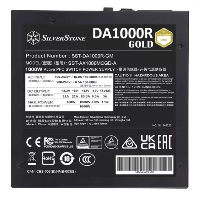 Power Supply Unit Silverstone DA1000R Gold 1000 W