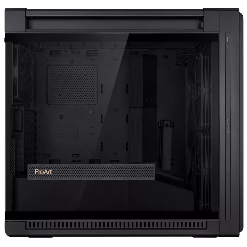 PC Case ASUS ProArt PA602 Midi Tower Black — ATX/EATX support, tempered glass, 2x200mm front fans, 360mm top radiator, GPU up to 450mm