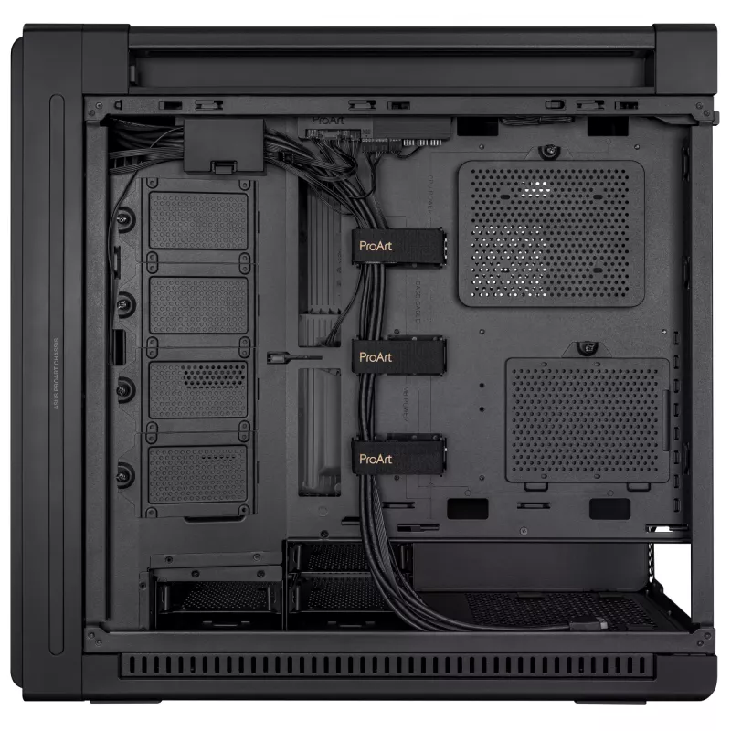 PC Case ASUS ProArt PA602 Midi Tower Black — ATX/EATX support, tempered glass, 2x200mm front fans, 360mm top radiator, GPU up to 450mm