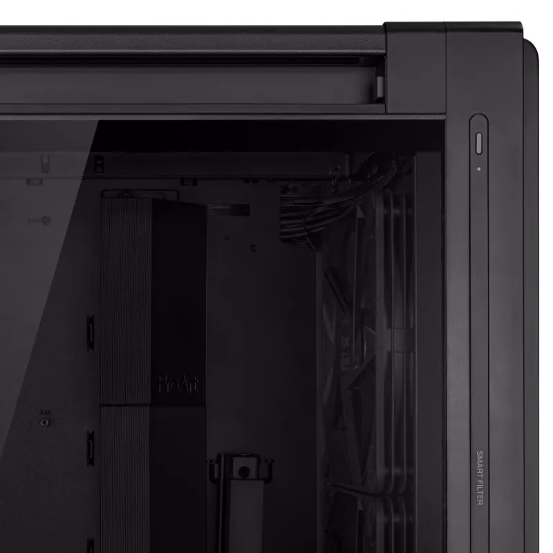 PC Case ASUS ProArt PA602 Midi Tower Black — ATX/EATX support, tempered glass, 2x200mm front fans, 360mm top radiator, GPU up to 450mm