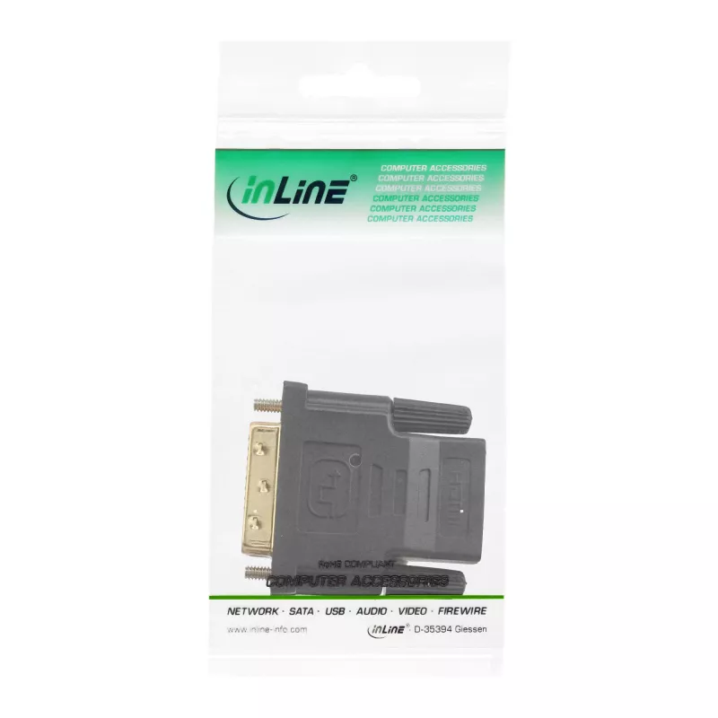 InLine HDMI to DVI Adapter female / male gold plated, 4K2K