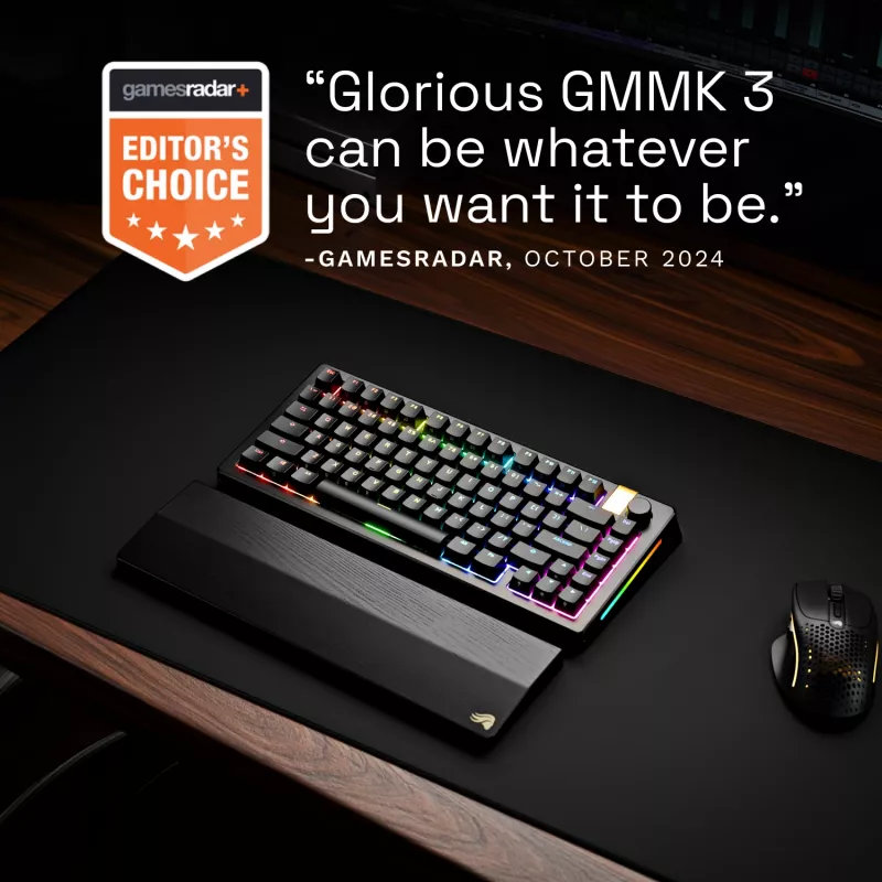 Mechanical Gaming Keyboard GLORIOUS GMMK 3 PRO HE 75% Wireless RF + Bluetooth, RGB, US QWERTY, Black