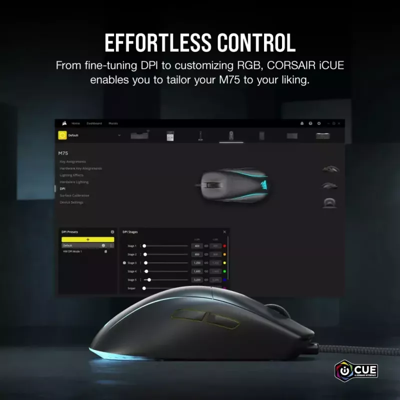 Mouse Corsair M75 Lightweight RGB USB Type-A