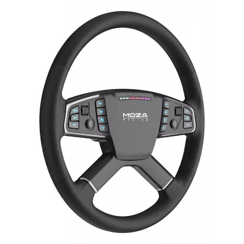 Moza Racing TSW Steering Wheel, Steering wheel, PC, Wired & Wireless, Black, Aluminium, Faux leather, Polymer, Cable
