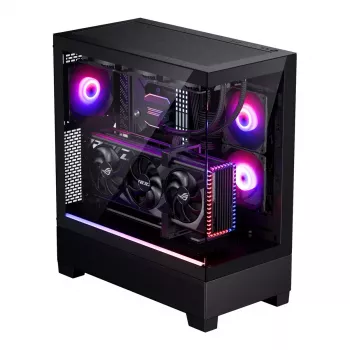 PC case Phanteks XT View Tower Black — Midi-Tower, tempered glass, RGB, supports ATX/EATX/Micro-ATX/Mini-ITX, GPU up to 41.5 cm, CPU cooler 184 mm