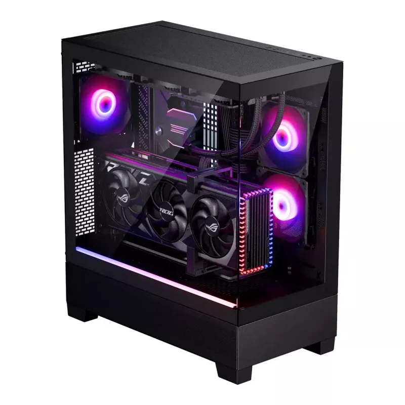 PC case Phanteks XT View Tower Black — Midi-Tower, tempered glass, RGB, supports ATX/EATX/Micro-ATX/Mini-ITX, GPU up to 41.5 cm, CPU cooler 184 mm