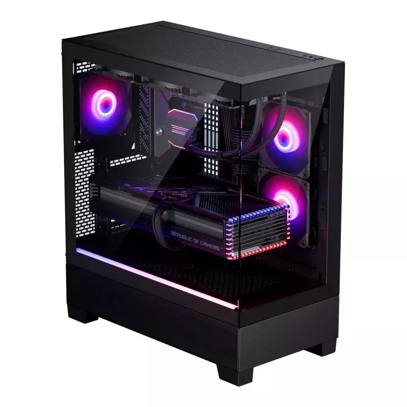 PC case Phanteks XT View Tower Black — Midi-Tower, tempered glass, RGB, supports ATX/EATX/Micro-ATX/Mini-ITX, GPU up to 41.5 cm, CPU cooler 184 mm