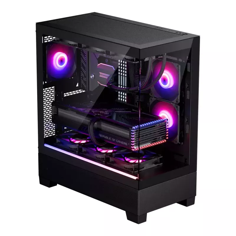 PC case Phanteks XT View Tower Black — Midi-Tower, tempered glass, RGB, supports ATX/EATX/Micro-ATX/Mini-ITX, GPU up to 41.5 cm, CPU cooler 184 mm