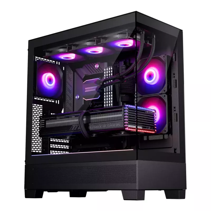 PC case Phanteks XT View Tower Black — Midi-Tower, tempered glass, RGB, supports ATX/EATX/Micro-ATX/Mini-ITX, GPU up to 41.5 cm, CPU cooler 184 mm