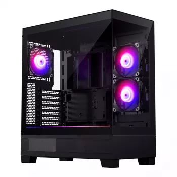 PC case Phanteks XT View Tower Black — Midi-Tower, tempered glass, RGB, supports ATX/EATX/Micro-ATX/Mini-ITX, GPU up to 41.5 cm, CPU cooler 184 mm