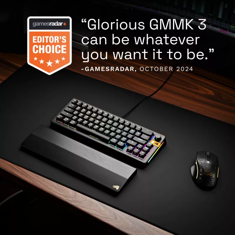 Glorious Gaming GMMK 3 HE 65% Prebuilt Wired Black - US, Wired, USB, Mechanical, QWERTY, RGB LED, Black