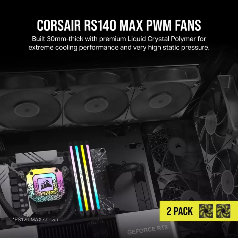 Fan Corsair RS140 MAX Computer case Fan 14 cm Black 2 pc(s)