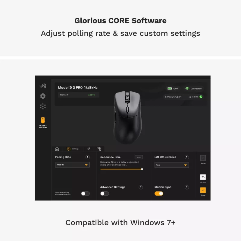 Glorious Gaming Glorious Model D 2 PRO Wireless - 1K Polling - Black