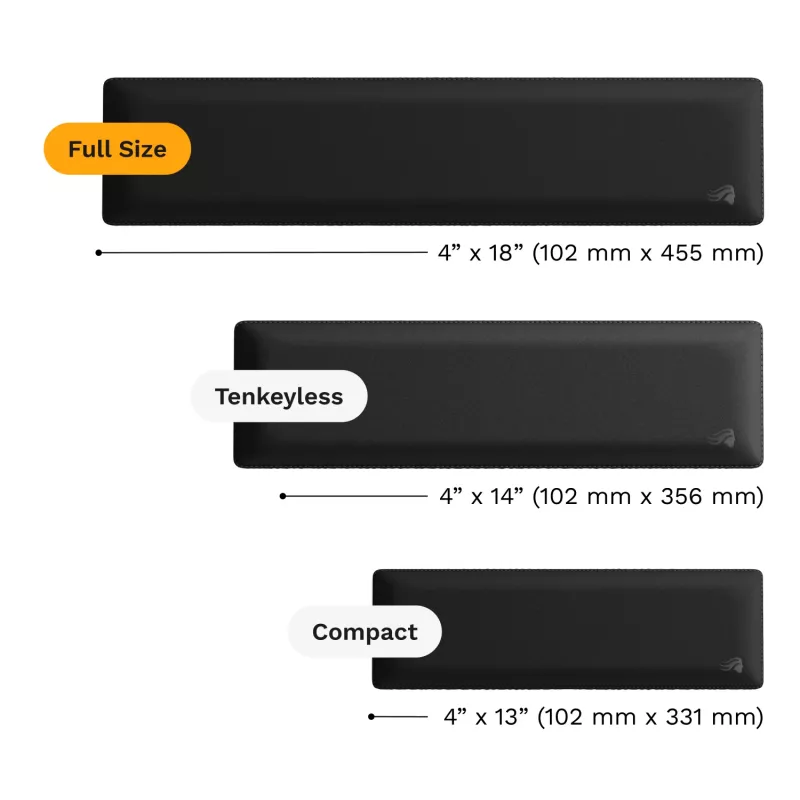 Wrist Rest GLORIOUS cloth 100 mm black for keyboards — GLO-KB-ACC-WR-CLTH-100-BLK