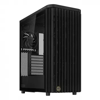 PC case ASUS ProArt PA401 Wood TG PWM Tower Black — ATX, tempered glass, 2x160mm front fans, USB-C, supports GPU 31.5 cm