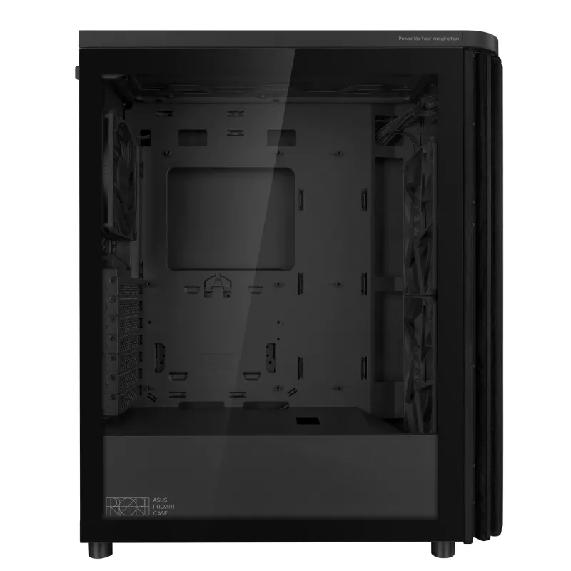 PC case ASUS ProArt PA401 Wood TG PWM Tower Black — ATX, tempered glass, 2x160mm front fans, USB-C, supports GPU 31.5 cm