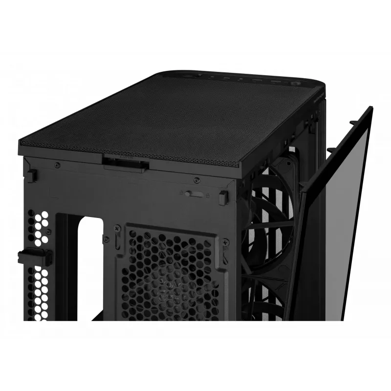 PC case ASUS ProArt PA401 Wood TG PWM Tower Black — ATX, tempered glass, 2x160mm front fans, USB-C, supports GPU 31.5 cm