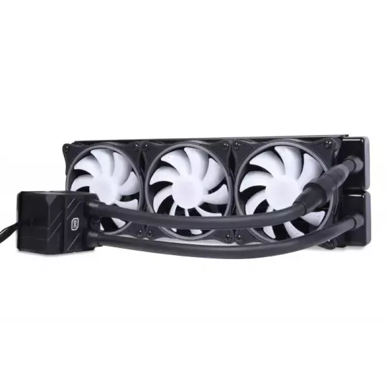 All-in-one liquid cooler Alphacool 13074 — 120 mm fans, 3 fans, 2500 RPM, 40 cm tubes, copper radiator, multi-LED, black