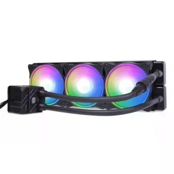 All-in-one liquid cooler Alphacool 13074 — 120 mm fans, 3 fans, 2500 RPM, 40 cm tubes, copper radiator, multi-LED, black