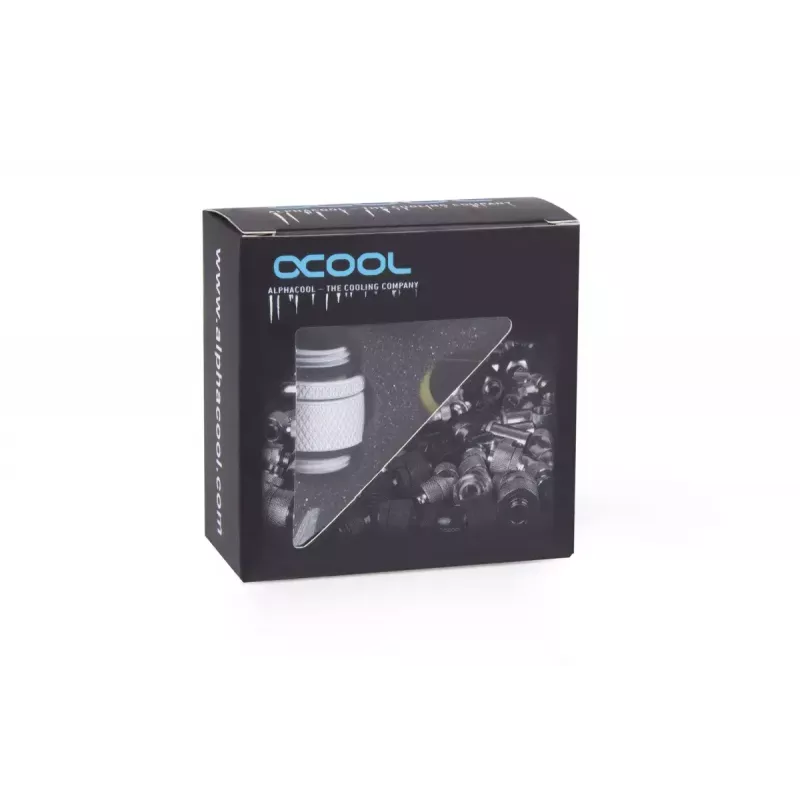 Hose connector Alphacool 17489 Brass White 22mm Depth 1.8cm Diameter