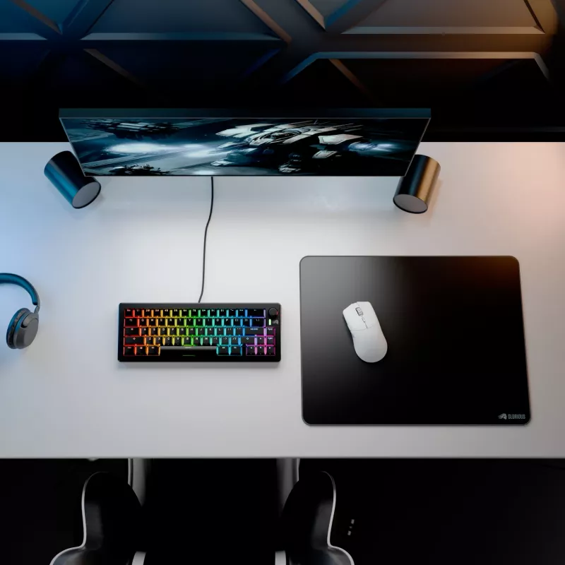 Glorious Gaming Glorious Mouse Pad 2 XL - Stitched - Black, Black, Monochromatic, Fabric, Rubber, Non-slip base, Gaming mouse pad