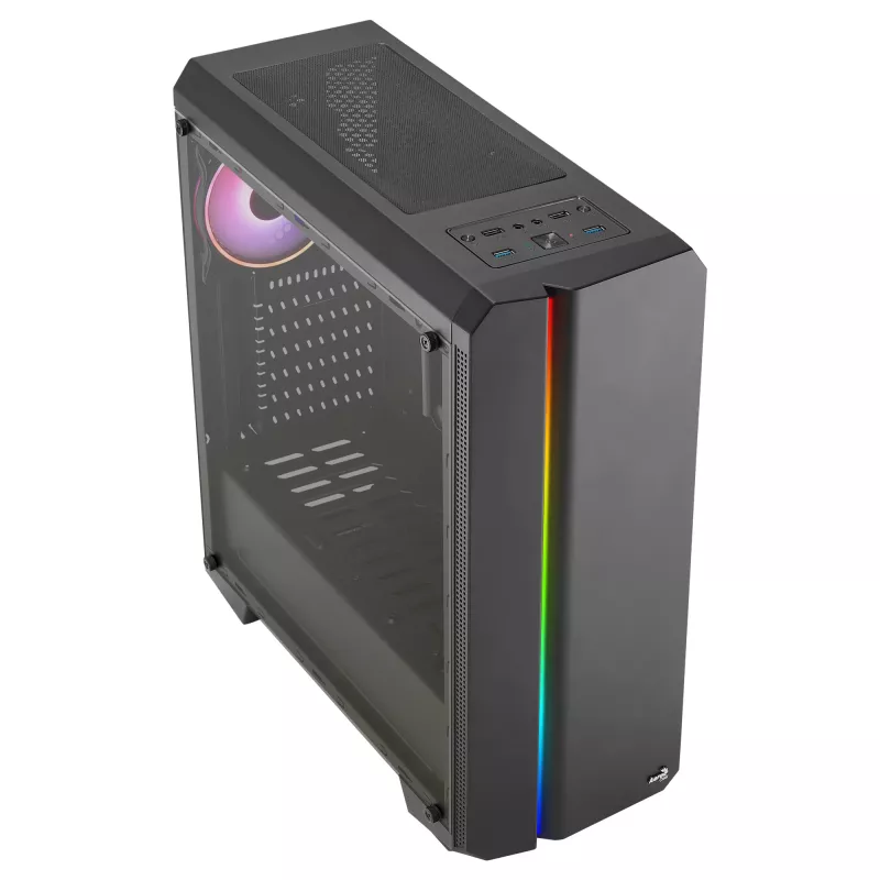 Aerocool GENESISV2BK PC ATX Case Front Panel LED ARGB Fan ARGB 12cm Black