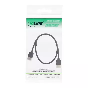 InLine High Speed HDMI Cable with Ethernet, AM/AM, super slim, black/gold, 1.8m