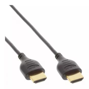 InLine High Speed HDMI Cable with Ethernet, AM/AM, super slim, black/gold, 1.8m