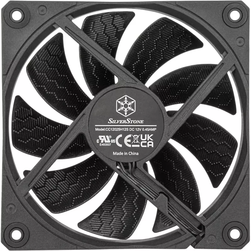 Case fan SILVERSTONE SST-SF120B 120mm black — 120 mm cooling fan for PC chassis